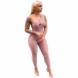 Single Shoulder Sleeveless One Piece Outfit Bodycon Skinny Jumpsuits Activewear Bodysuit Yoga Suit Rompers