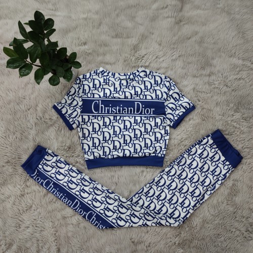 Fashion Women's Printed Short Sleeve Two Piece Sets