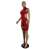 Red Summer Cut-out Sleeveless Temptation Bodycon Playsuits
