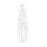 White Sexy Open Back Sleeveless Ruffle Jumpsuit with Wide Leg