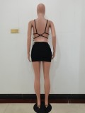 Black Summer Sling Bikini Set Three Piece Skirt Set
