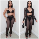 Sexy Mesh Perspective Four Piece Set