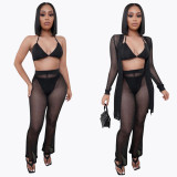 Sexy Mesh Perspective Four Piece Set