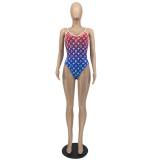 Sexy Gradient Print One Piece Rompers