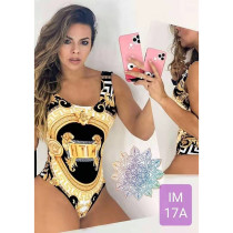 Fashion Print Colorful Sexy One Piece Swimsuit Rompers