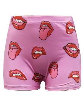 Ladies Casual Pink Graphic Printed Shorts