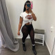 Black Sexy See Through Leggings Mesh High Waist Nightclub Casual Pants with Panties