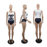 Summer Ladies Sexy Swimsuit Set High Waist Beachwear Two Piece Bandeau Bathing Skirt Set
