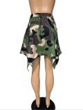 Fashion Irregular Camouflage Bandage Skirt