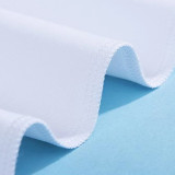 White Summer Printed Cotton Round Neck Tops