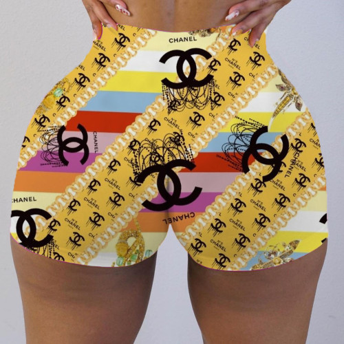 Summer Alphabet Print Hot Shorts