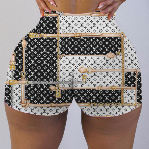 Summer Alphabet Print Hot Shorts