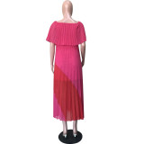Casual Chiffon Splicing Lined Maxi Dress