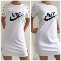 White Casual Letter Print Short Sleeve Club Dress