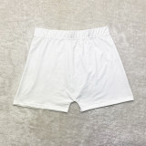 White Solid Color Ladies Skinny Low Waist Shorts Yoga Pants