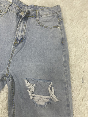 Casual Hole Denim Women Jeans