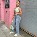 Fashion Denim Long Trousers Jeans