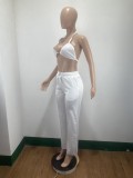 2022 Sexy Air LayerHalter Wrapped Top and Trousers Two Piece Outfits