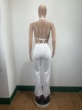 2022 Sexy Air LayerHalter Wrapped Top and Trousers Two Piece Outfits