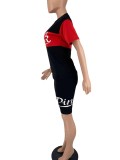 Summer 2 Piece Shorts Outfits Printed Club Short Sleeves T Shirts + Short Joggers Tracksuits Set
