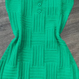 Green Woven Yarn Straps Nightwear Rompers