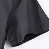 Black Casual Cotton Short Sleeve Printed Summer T-shirts