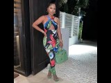 Multicolor Sexy Printed Hollow Straps Cross Jumpsuits