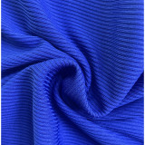 Blue Solid Color Sleeveless Vest Shorts Sets