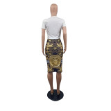 Fashionable Temperament Bohemian Printed Midi Skirt Sets