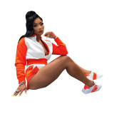 Women Clothes Fashion Casual Fall Winter Long Sleeve Sport Two Piece Shorts Set