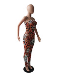 Summer Clothing Leopard Print Sleeveless Strap Jumpsuit