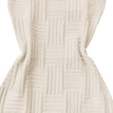 Off White Sexy Braided Woolen Sling Mini Dress