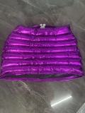 Purple Bronzing Zipper Glossy Skirt