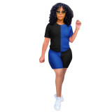 Active Plaid Sweatsuit Women's Set T-shirt and Shorts Matching Set Fashion Sport Tracksuit Two Piece Set Fitness Outfit