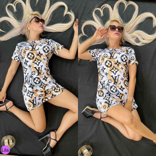 Fashion Casual Printed Letter Bodycon Dress