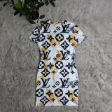 Fashion Casual Printed Letter Bodycon Dress