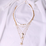 Small Flower Starfish Multilayer Clavicle Chain