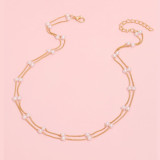 Simple Pearl Double Clavicle Necklace