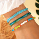 Hand Braided Colorful Beaded Three-Piece Bracelet Set