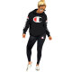 Embroidery Letter Sports Sweatshirt And Pants