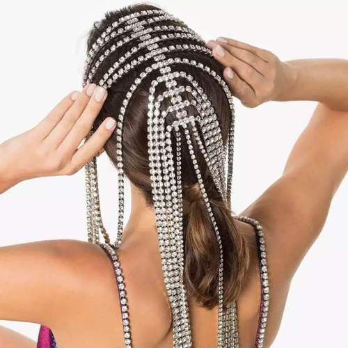 Rhinestone Long Tassel Hair Hoop