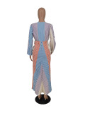 Colour Stripe Casual Solid Patchwork Buckle Turndown Collar Shirt Dress Dresses