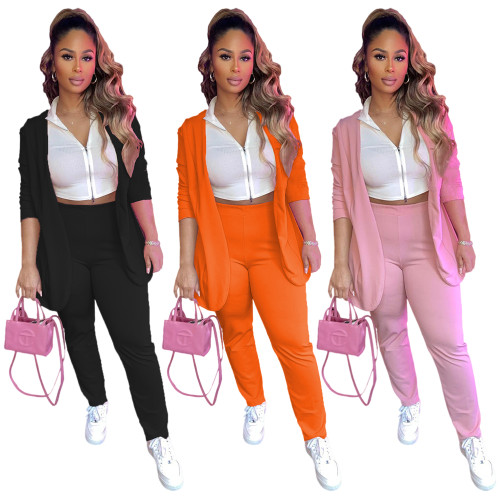 Fashion Fitted Blazer Trouser Two Pieces Suit for Her