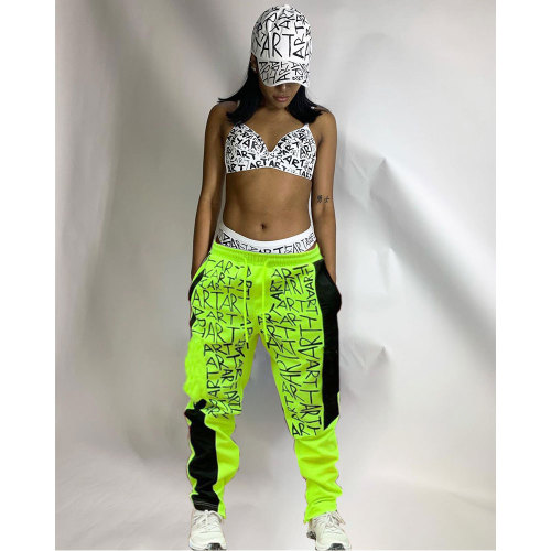 Summer New Style Women's Casual Pants with Personalized Printing Text