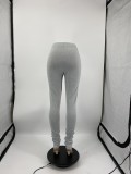 Ladies Elastic Waist Ripped Casual Trousers Skinny Micro Flare Pile Pants