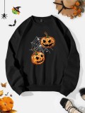 Girls 1pc Halloween Pumpkin Print Sweatshirt