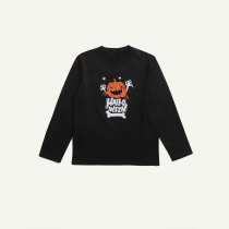 UNISEX Halloween Pumpkin Alphabet Print Sweatshirt Tee