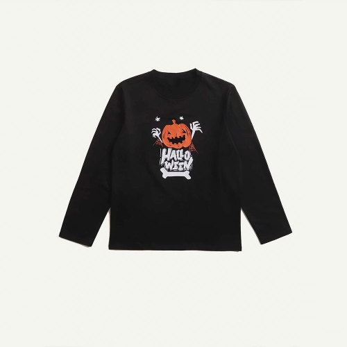 UNISEX Halloween Pumpkin Alphabet Print Sweatshirt Tee