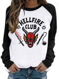 Stranger Things 4 Hellfire Club Logo Raglan Baseball Tee