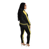 Womens 2 Piece Outfit Cold Shoulder Zipper Up Long Sleeve Jacket and Pants Set Joggers Tracksuits